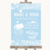 Blue Burlap & Lace Wishing Well Message Customised Wedding Sign