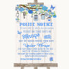 Blue Rustic Wood Don't Post Photos Facebook Customised Wedding Sign