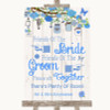 Blue Rustic Wood Friends Of The Bride Groom Seating Customised Wedding Sign