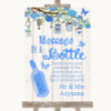 Blue Rustic Wood Message In A Bottle Customised Wedding Sign