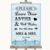 Blue Shabby Chic Guestbook Advice & Wishes Lesbian Customised Wedding Sign