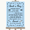 Blue Grab A Bag Candy Buffet Cart Sweets Customised Wedding Sign
