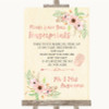 Blush Peach Floral Fingerprint Guestbook Customised Wedding Sign