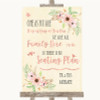 Blush Peach Floral All Family No Seating Plan Customised Wedding Sign