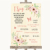 Blush Peach Floral I Spy Disposable Camera Customised Wedding Sign