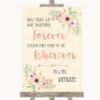 Blush Peach Floral Informal No Seating Plan Customised Wedding Sign