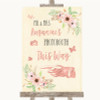 Blush Peach Floral Photobooth This Way Left Customised Wedding Sign