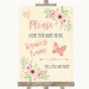 Blush Peach Floral Signing Frame Guestbook Customised Wedding Sign