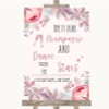 Blush Rose Gold & Lilac Drink Champagne Dance Stars Customised Wedding Sign