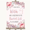 Blush Rose Gold & Lilac Bucket List Customised Wedding Sign