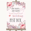 Blush Rose Gold & Lilac Card Post Box Customised Wedding Sign