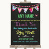 Bright Bunting Chalk Thank You Bridesmaid Page Boy Best Man Wedding Sign