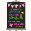 Bright Bunting Chalk Guestbook Advice & Wishes Mr & Mrs Wedding Sign