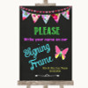 Bright Bunting Chalk Signing Frame Guestbook Customised Wedding Sign