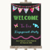 Bright Bunting Chalk Welcome To Our Engagement Party Customised Wedding Sign