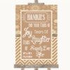 Brown Winter Hankies And Tissues Customised Wedding Sign