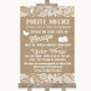 Burlap & Lace Don't Post Photos Facebook Customised Wedding Sign