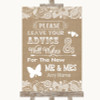 Burlap & Lace Guestbook Advice & Wishes Mr & Mrs Customised Wedding Sign
