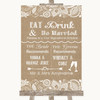 Burlap & Lace Signature Favourite Drinks Customised Wedding Sign