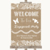 Burlap & Lace Welcome To Our Engagement Party Customised Wedding Sign