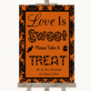 Burnt Orange Damask Love Is Sweet Take A Treat Candy Buffet Wedding Sign