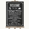 Chalk Sketch No Phone Camera Unplugged Customised Wedding Sign