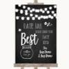 Chalk Style Black & White Lights Date Jar Guestbook Customised Wedding Sign