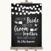 Chalk Style Black & White Lights Friends Of The Bride Groom Seating Wedding Sign