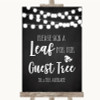 Chalk Style Black & White Lights Guest Tree Leaf Customised Wedding Sign