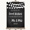 Chalk Style Black & White Lights Blow Bubbles Customised Wedding Sign
