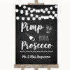 Chalk Style Black & White Lights Pimp Your Prosecco Customised Wedding Sign