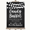 Chalk Style Black & White Lights Candy Buffet Customised Wedding Sign