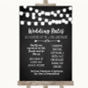 Chalk Style Black & White Lights Rules Of The Wedding Customised Wedding Sign