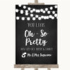 Chalk Style Black & White Lights Toilet Get Out & Dance Wedding Sign