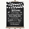 Chalk Style Black & White Lights Welcome Order Of The Day Wedding Sign