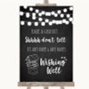 Chalk Style Black & White Lights Wishing Well Message Customised Wedding Sign