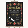 Chalk Style Blush Pink Rose & Gold Cigar Bar Customised Wedding Sign