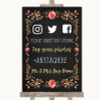 Chalk Style Blush Pink Rose & Gold Social Media Hashtag Photos Wedding Sign