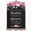 Chalk Style Watercolour Pink Floral Informal No Seating Plan Wedding Sign