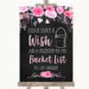 Chalk Style Watercolour Pink Floral Bucket List Customised Wedding Sign