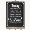 Chalk Style Today I Marry My Best Friend Customised Wedding Sign