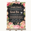 Chalkboard Style Pink Roses Photo Guestbook Friends & Family Wedding Sign