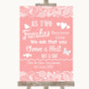 Coral Burlap & Lace As Families Become One Seating Plan Wedding Sign