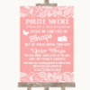 Coral Burlap & Lace Don't Post Photos Facebook Customised Wedding Sign