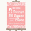 Coral Burlap & Lace Drink Champagne Dance Stars Customised Wedding Sign