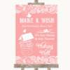 Coral Burlap & Lace Wishing Well Message Customised Wedding Sign