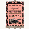 Coral Damask Photobooth This Way Right Customised Wedding Sign