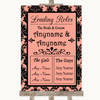 Coral Damask Who's Who Leading Roles Customised Wedding Sign
