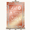 Coral Pink Let Them Eat Cake Customised Wedding Sign