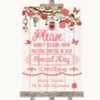 Coral Rustic Wood Don't Post Photos Online Social Media Wedding Sign